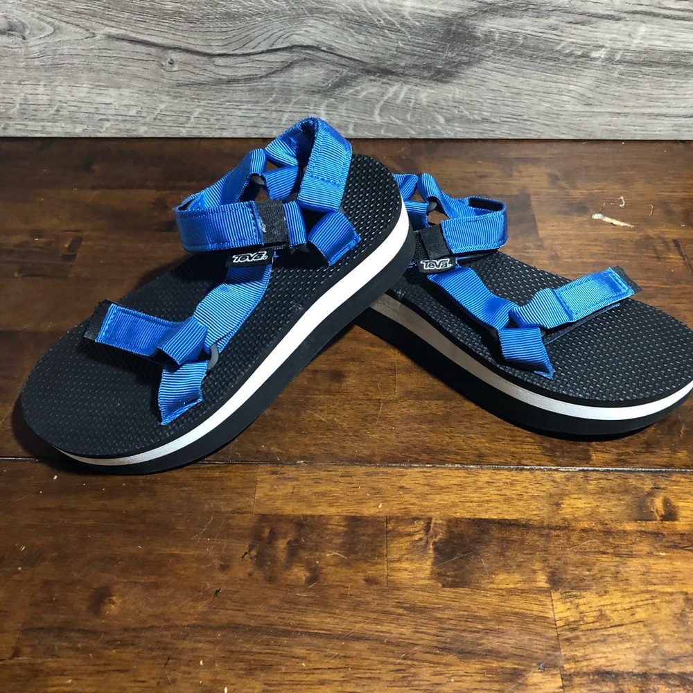 Women’s Teva FlatForm Universal Blue White Sandal FLAT FORM NEW